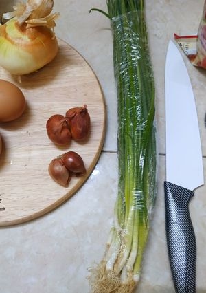 Hình của món Trứng tráng hành.