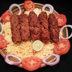 A picture of Kishmish rice with Gola Kabab #CookpadApp.