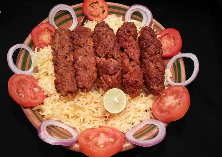 Recipe of Ultimate Kishmish rice with Gola Kabab #CookpadApp