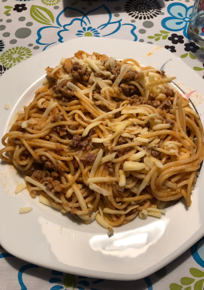 Una foto de Spaguetis con carne picada