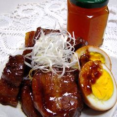 A picture of Pork Belly Simmered with Ume Jam and Honey.