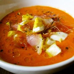 A picture of Rich Spanish Salmorejo Tomato Soup.