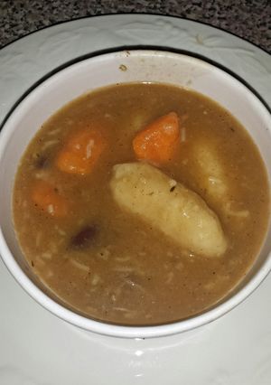A picture of Jamaican Beef Pumpkin Soup.