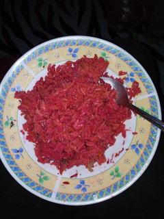 A picture of Rice served with a drink.