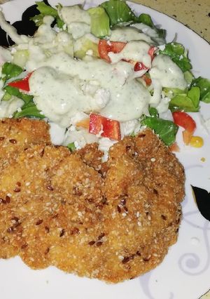 Rántott csirkemell extra panírban recept fotója