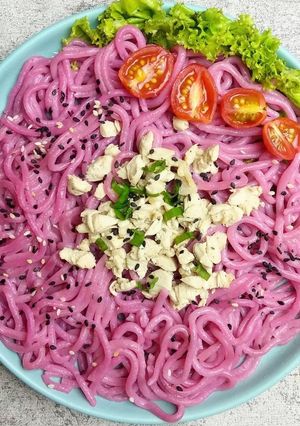Foto resep Mie Buah Naga Gluten Free