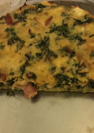 A picture of Bacon And Spinach Crustless Quiche.