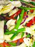 Fajitas de pollo con pimentones