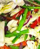 Fajitas de pollo con pimentones