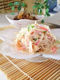 A picture of Comforting Enoki Mushrooms and Surimi Salad.