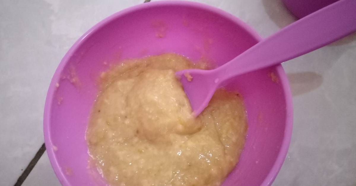 Resep Mpasi 6 bulan Pisang Ambon Dan biskuit Milna oleh Siti Rosniati