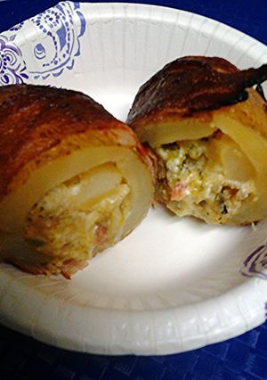 A picture of Oso's deviled potatoes.