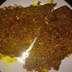 Tex's Pan-Fried Corned Beef Reuben 🐮🍞 A picture of Tex's Pan-Fried Corned Beef Reuben 🐮🍞.