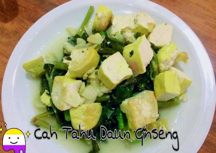 Cara Gampang Menyiapkan Cah Tahu Daun Ginseng, Lezat