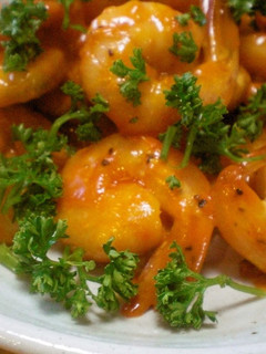 A picture of Shrimp with Aurora Sauce.