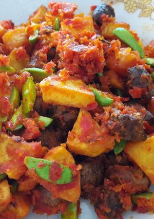 Foto resep Sambalan Kentang Ati Ampela+Petai