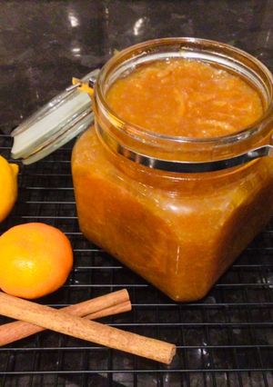 A picture of Homemade Tangerine Lemon and Cinnamon Marmalade.