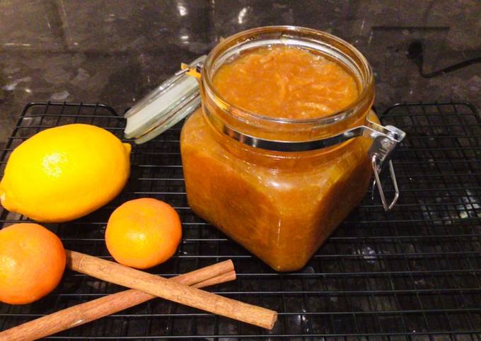 Homemade Tangerine Lemon and Cinnamon Marmalade