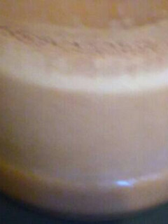 A picture of Chocolate shake/cold drink.