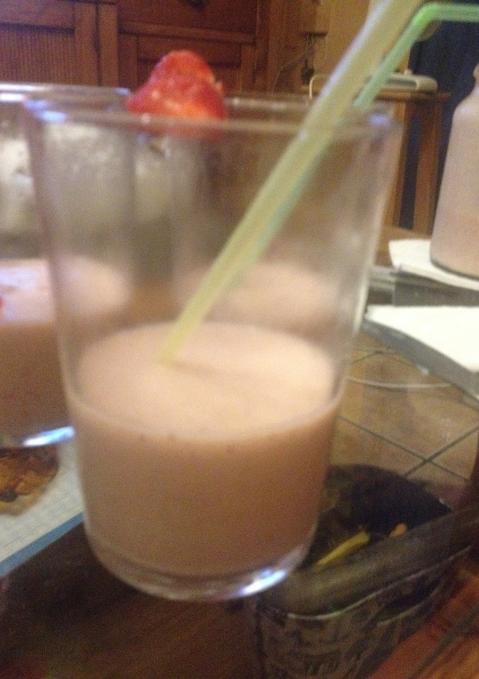 Una foto de Batido de plátano y fresa