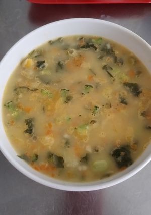 Una foto de Ajiaco de Papa vegetariano