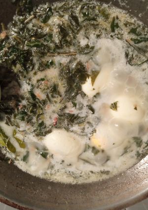 Foto resep Sayur daun singkong telur
