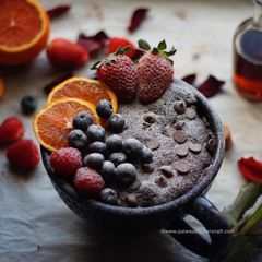 A picture of Eggless Chocolate Rum Mug cake.
