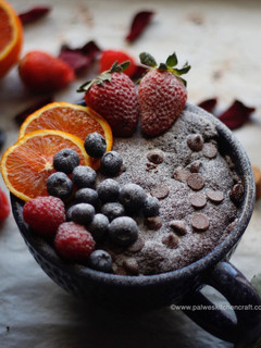 A picture of Eggless Chocolate Rum Mug cake.
