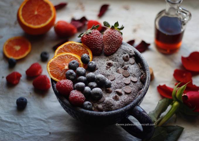 Recipe of Award-winning Eggless Chocolate Rum Mug cake