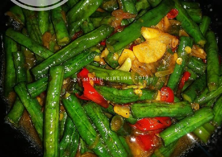 Bagaimana Menyiapkan Tumis kacang panjang terasi gula jawa Anti Gagal