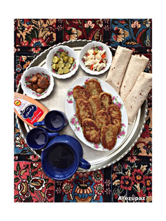 عکسی از دستور کتلت نان بربری(کتلت لاهیجان)