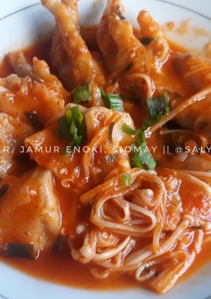Foto resep Seblak Campuran (ceker, jamur enoki, siomay)