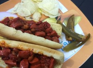 Una foto de Chili dog