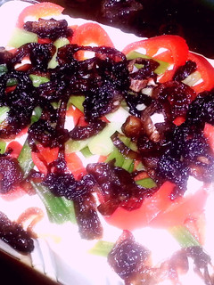 A picture of Steamed silken tofu with fried onion.