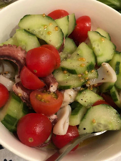 A picture of Seafood marinated salad.