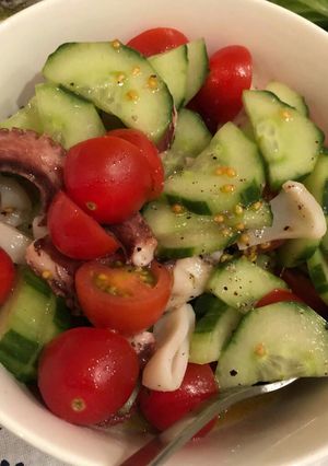 A picture of Seafood marinated salad.