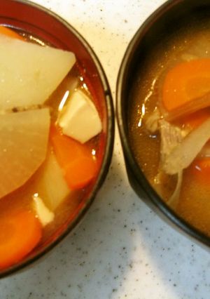 A picture of Veggie-packed Pork Miso Soup.