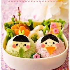 A picture of Character Bento For Girl's Day Festival - Hina Doll.