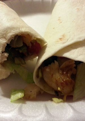 A picture of Pan grilled fish taco.