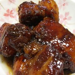 A picture of Pressure Cooked Meltingly Tender Simmered Pork Belly (Buta no Kakuni).
