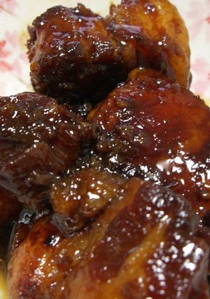 A picture of Pressure Cooked Meltingly Tender Simmered Pork Belly (Buta no Kakuni).