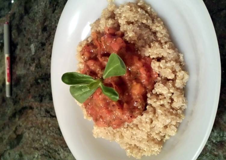 Simple Way to Make Homemade quinoa with hot tomato sauce