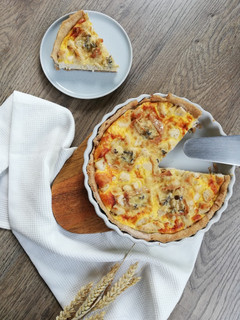 Une photo de Quiche poulet / fromage bleu
