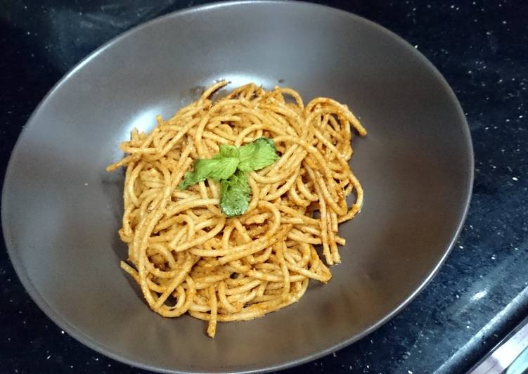 Simple Way to Make Super Quick Homemade Tomato pesto spaghetti pasta