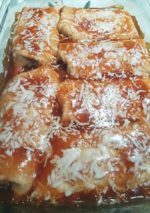 A picture of Spanish Beef Burritos.