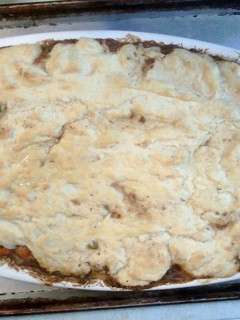 A picture of Biscuit topped Shepards Pie.