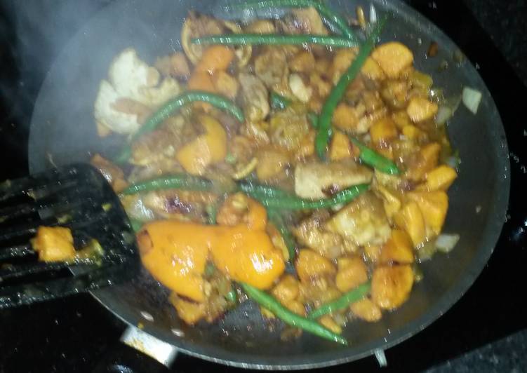 Easiest Way to Make Honey and Orange Chicken with Sweet Potato in 14 Minutes for Young Wife