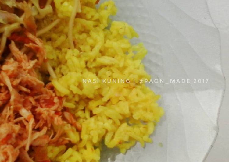 Resep Nasi kuning ala Paon Made (No santan) Anti Gagal