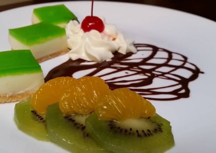 Recipe of Delicious Lime Jelly slice with Biscuits Base