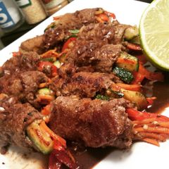A picture of Balsamic Steak Rolls.